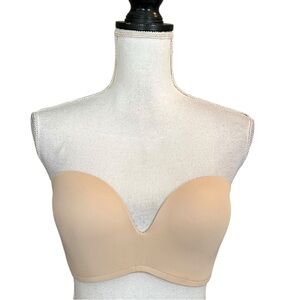DELIMIRA Strapless Bra Plunge Push Up Seamless Slightly Lined Support SZ 32DD‎